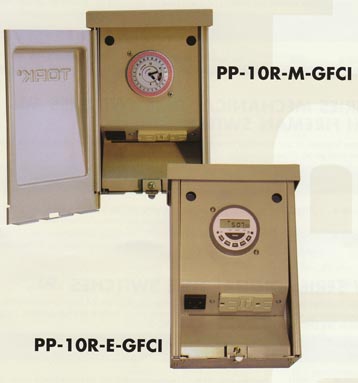 tork 2 circuit pool time switches with while in use gfci nema 3r ideal for small pools